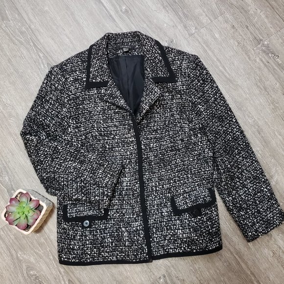 Louben Jackets & Blazers - Louben * Black & White Tweed Blazer * Sz 14